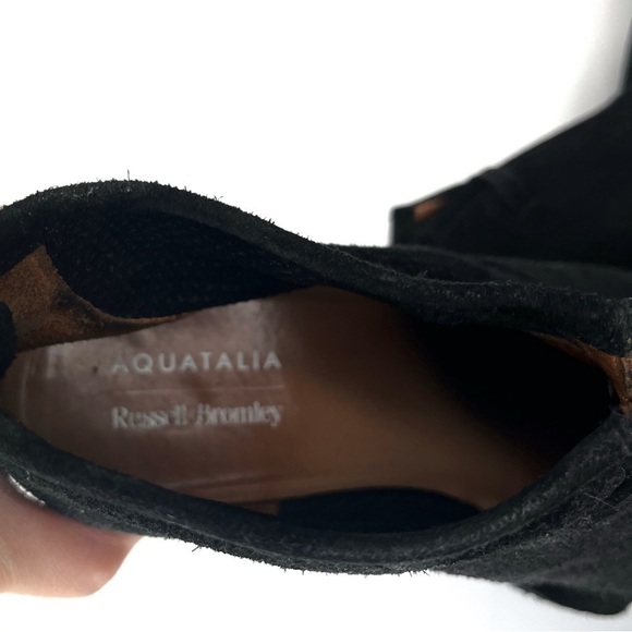 Aquatalia Russell & Bromley Boots Women’s Size 8 Black Suede Ankle Weatherproof - Picture 13 of 14